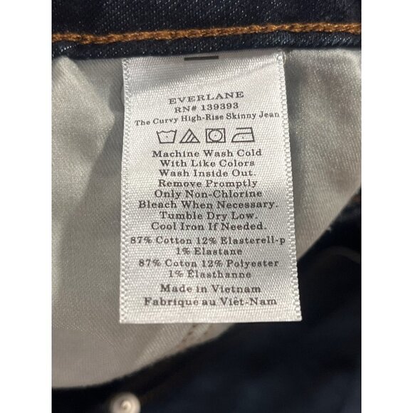 Everlane The Curvy High Rise Skinny Jeans in Dark Blue Wash 35 Womens denim pant - Picture 10 of 14
